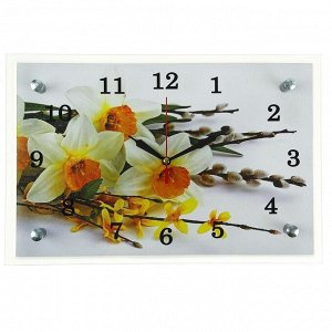Часы настенные, серия: Цветы, "Первые цветы", 20х30  см, в ассортименте