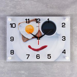 Часы настенные. серия: Кухня. "Завтрак". 25х35  см. микс