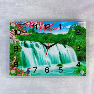 Часы настенные, серия: Природа, "Водопад", 25х35  см, в ассортименте