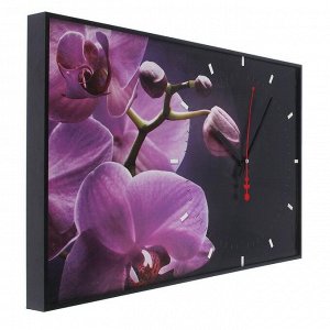Часы-картина настенные, серия: Цветы, "Розовые орхидеи", 57 х 35 х 4 см, микс