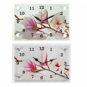 Часы настенные, серия: Цветы, "Бело-сиреневые цветы", 20х30  см, микс