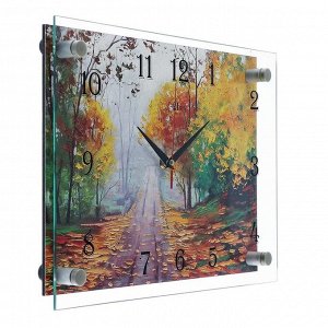 Часы настенные, серия: Природа, "Осенняя дорога. Картина маслом", 25х35 см в ассортименте