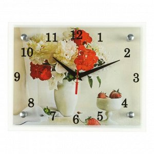 Часы настенные, серия: Цветы, "Цветы в вазе", в ассортименте 20х25 см