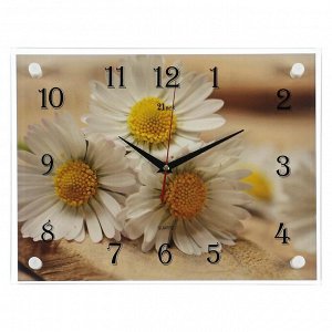 Часы настенные, серия: Цветы, "Милые ромашки" 30х40 см, в ассортименте