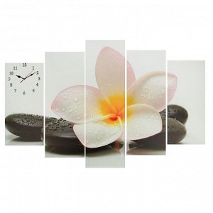 Часы настенные модульные «Цветок на камне», 80 х 140 см