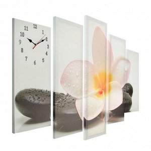 Часы настенные модульные «Цветок на камне», 80 х 140 см