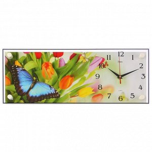 Часы настенные, серия: Цветы, "Бабочки", 50х20  см, в ассортименте