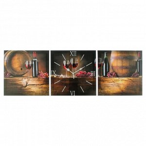 Часы настенные, модульные, серия: Интерьер, "Вино", 35х110  см, в ассортименте