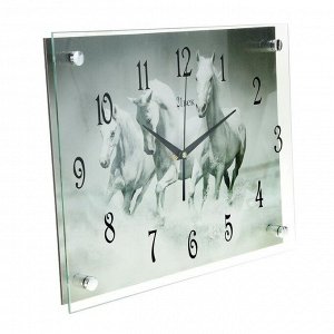 Часы настенные, серия: Животный мир, "Кони", 30х40  см, в ассортименте