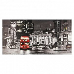 Часы настенные, на холсте, серия: Город, "Лондон", 40х76  см, микс