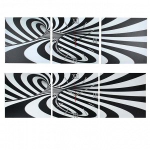 Часы настенные, модульные, серия: Интерьер, "Черно-белая абстракция", 35х110  см, в ассортименте