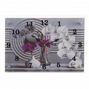 Часы настенные, серия: Цветы, "Композиция из орхидеи", 25х35  см, в ассортименте