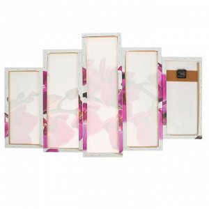 Часы настенные, модульные, серия: Цветы, &quot;Фиолетовые орхидеи&quot;, 80х140 см