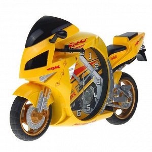Часы настенные, серия: Транспорт, "Мотоцикл", желтые, 19х36 см