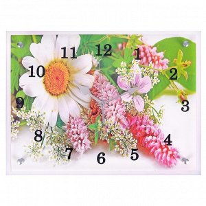 Часы настенные, серия: Цветы, "Дачный букет", 30х40  см, микс
