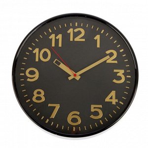 Часы настенные круглые "Классика", чёрный обод, 30х30 см, в ассортименте