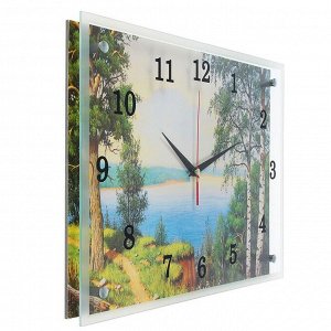 Часы настенные, серия: Природа, "Озеро", 30х40 см