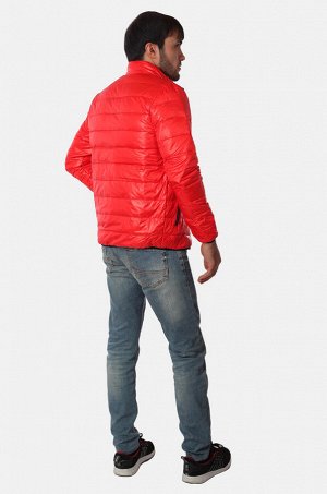 Куртка Яркая мужская куртка Layinsck. Красно-оранжевая стеганая демисезонная модель. №3653 ОСТАТКИ СЛАДКИ!!!!