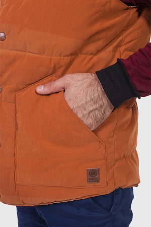 Куртка Крутая молодежная жилетка на синтепоне от ТМ Roosevelt – мужской горчичный цвет и никаких кричащих логотипов. 100% стиля! №888 ОСТАТКИ СЛАДКИ!!!!