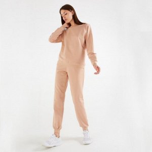 Костюм женский (свитшот, брюки) MINAKU: Casual Collection цвет бежевый