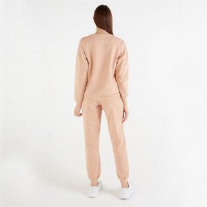 Костюм женский (свитшот, брюки) MINAKU: Casual Collection цвет бежевый