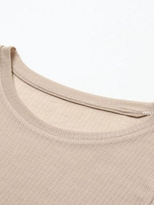 Пижама женская (лонгслив, шорты) KAFTAN «Бархат», цвет розовый, бежевый