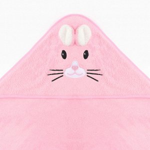 Полотенце-уголок LoveLife "Зайчик", цв. розовый, 80х80 см, 100% пэ, микрофибра