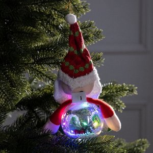 Ёлочная игрушка «Дед Мороз», 10х23х16 см, 5 LED, от батареек, свечение мульти