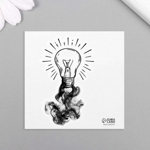 Переводная тату на тело чёрная «Чернила. Лампочка», 6x6 см