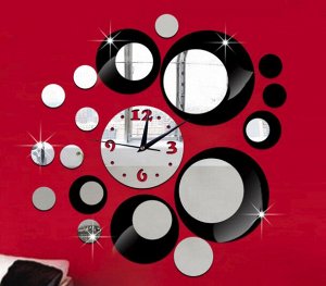 Часы Настенные часы из зеркального пластика. 48*48 см