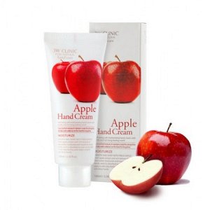[3W CLINIC] Крем д/рук увлажняющий с экстрактом ЯБЛОКА Apple Hand Cream, 100 мл
