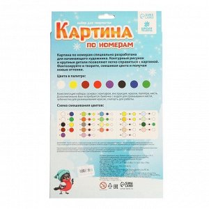 Картина по номерам и гравюра-открытка на новый год «Новый год!», набор для творчества