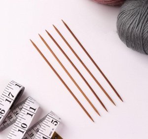 Спицы для вязания, чулочные, 15 см, d = 2,5 мм, 5 шт