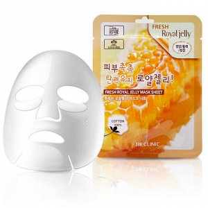 3W CLINIC Тканевая маска для лица с маточным молочком Fresh Royal Jelly Mask Sheet