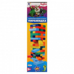 Играем вместе Настольная игра пирамидка деревянная башня БУБА кор.8*27*8см. 2007K698-R3,325164
