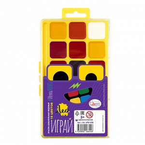 Лео Играй Краска акварель медовые  LPW-0118 без кисти 18 цв.