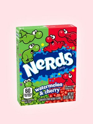 Разноцветное кисло-сладкое драже Nerds Cherry Watermelon со вкусом вишня-арбуз 46.7 гр