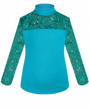 Бирюзовая блузка для девочки 59924-ДНШ19