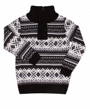 Черный вязаный свитер для мальчика 15441-ПВ19