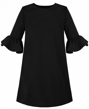 Школьное платье для девочки чёрного цвета 83651-ДШ19