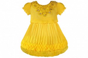 Желтое нарядное платье для девочки 28212-ПСДН16