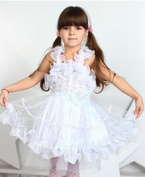 Белое нарядное платье для девочки 28641-ПСДН16