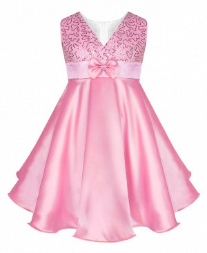 Розовое нарядное платье для девочки 76382-ДН15