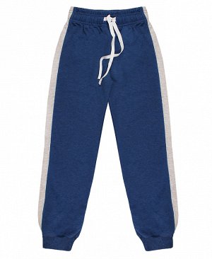 Синие спортивные брюки для мальчика с лампасами 83971-МОС21