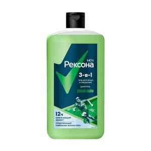 Rexona Гель для душа, умывания и шампунь 3в1 дикий лайм 750мл