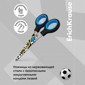 Ножницы детские 13 см ErichKrause Junior Decor "Sport DNA", с принтом на лезвиях, блистер