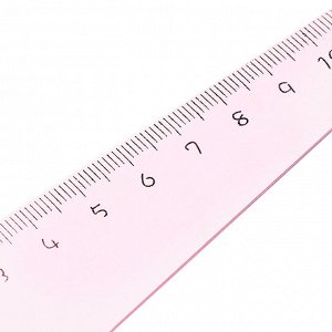 Линейка пластиковая 12 см "Звезда", розовая
