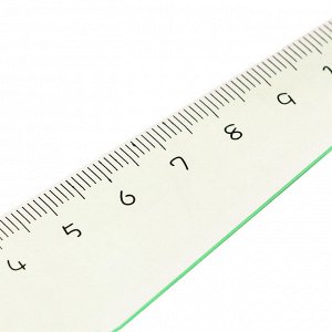Линейка пластиковая 12 см "Динозаврик", зелёная