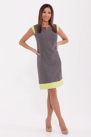 #72598 Платье Серый/салатовый
