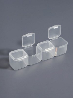 Органайзер для хранения мелочей, 4 ячейки, 10x2x2 см, МИКС